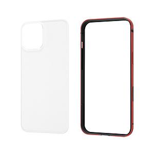 レイアウト iPhone 12 Pro Max 6.7インチ対応アルミバンパー+パネル(クリア) レッド RT-P28AB/RM | ray-out