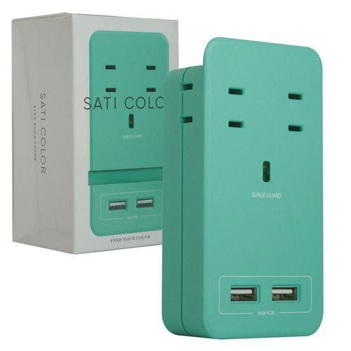 ファーゴ 電源タップ SATI COLOR  ライトブルー CT221LB ［2ポート］ 【852】 |  | 01