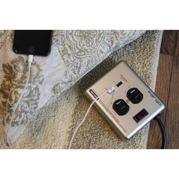 ファーゴ スチールタップUSB　STEEL TAP USB SILVER ファーゴ シルバー PT410SV ［1.8m /2個口 /スイッチ付き（一括） /2ポート］ |  | 02