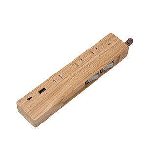電源タップ NATURAL WOOD TAP AC3 PD30W（ナチュラルウッドタップ） FARGO ベージュウッド PTC337BEWD ［2.0m /3個口 /スイッチ付き（個別） /2ポート］ | 