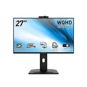 MSI(エムエスアイ) USB-C接続 PCモニター ウェブカメラ搭載  PRO MP275QPDG ［27型 /WQHD(2560×1440） /ワイド /60Hz］ | MSI