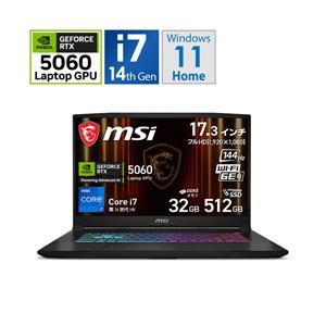 MSI Katana17／i7／メモリ64GB／1TB SSD ゲーミングノート MSI MSI ゲーミングノート Katana 17 HX B14W Katana-17-HX