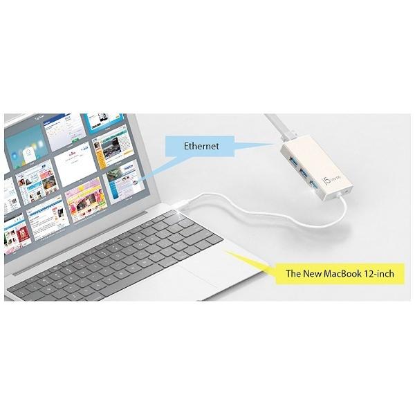J5 JCH471  USB-C 3.0ハブ［3ポート・LANアダプター内蔵・セルフ／バスパワー］ | BRAVIA J5 | 03