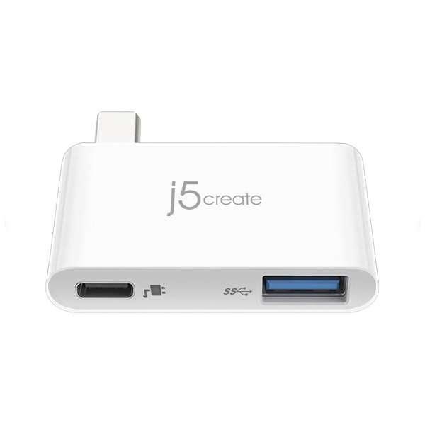 J5 JCH349(ホワイト)  ［USB-C → USB-A / USB-C］3.1 Gen2変換アダプタ 充電・転送 USB PD 2.0対応　USB3.1 Type-C Charging Bridge 【864】 |  | 01