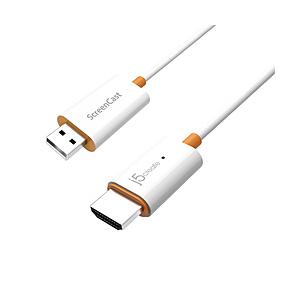 J5 〔ワイヤレスHDMI〕ミラーリング ドングルレシーバー ScreenCast ホワイト JVAW56 | 