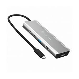 J5 ［USB-C オス→メス HDMI / DisplayPort / USB-A / USB-Cｘ2］USB PD対応 85W ドッキングステーション  スペースグレー JCD401 ［USB Power Delivery対応］ | 