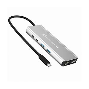 J5 ［USB4-C オス→メス HDMI / LAN / USB-Aｘ2 / USB-Cｘ2］USB PD対応 100W ドッキングステーション  スペースグレー JCD403 ［USB Power Delivery対応］ | 