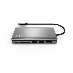 ［USB-C オス→メス SDカードスロット / HDMI / VGA / LAN / 3.5mm / USB-Aｘ2 / USB-C］USB PD対応 100W ドッキングステーション   UCH008AP2 ［USB Power D… | 