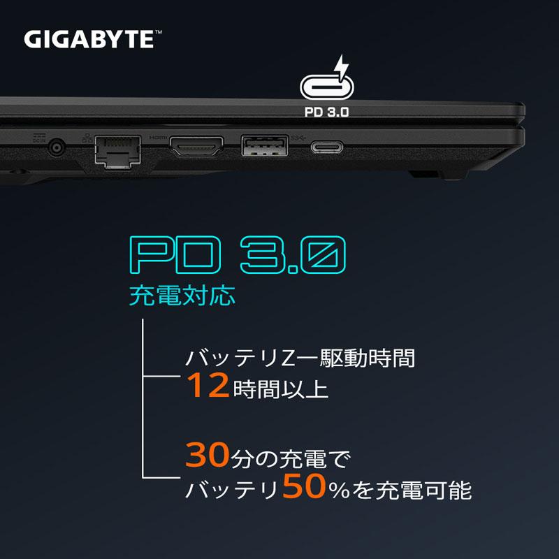 GAMING A16 CMHI2JP894SP ゲーミングノートパソコン GAMING A16(RTX 4050) ブラックスチール ［16.0型 /Windows11 Pro /intel Core i7 /メモリ：16GB /SSD：1… | GIGA-BYTE | 02