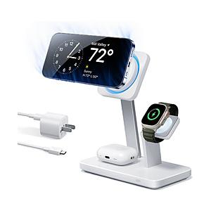 ESR MFi認証 MagSafe対応 3in1 ワイヤレス充電スタンド(USB電源付き) ESR White ESR25W3-in-1WirelessChargerMagSafeCryoBoost ［ワイヤレスのみ］ | 