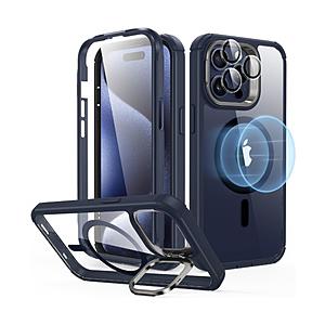 ESR iPhone 15 Pro Max 2パート ハイブリッドケース(MagSafe対応） ESR Clear Dark Blue ArmorToughCasewithStashStandforiPhone15ProMax | 