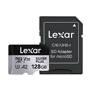 LEXAR Lexar microSDXCカード 128GB Professional SILVER PLUSシリーズ V30 UHS-I U3 A2 LMSSIPL128G-BNANJ   LMSSIPL128G-BNANJ ［Class10 /128GB］ | 