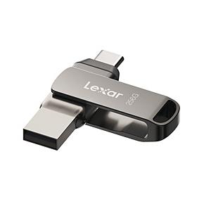 LEXAR USBメモリ JumpDrive D400(Mac/Windows) シルバー LJDD400256G-BNQNJ ［256GB /USB TypeA＋USB TypeC /USB3.2 /回転式］ | 