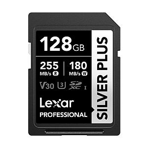 LEXAR Lexar SDXCカード Professional SILVER PLUSシリーズ V30 UHS-I U3 読出速度 最大255MB/s LSDSIPL128G-BNNPJ [128GB]   LSDSIPL128G-BNNPJ ［128GB］ | 