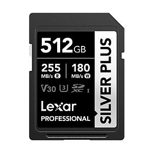 Lexar SDXCカード Professional SILVER PLUSシリーズ V30 UHS-I U3 読出速度 最大255MB/s LSDSIPL512G-BNNPJ [512GB]   LSDSIPL512G-BNNPJ ［512GB］ 【864】 | 