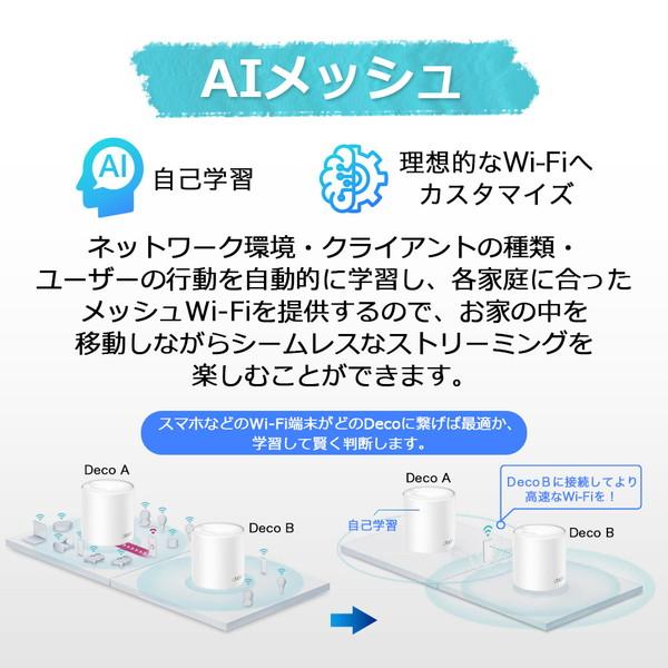 TPLINK Wi-Fiルーター 2402+574Mbps Deco X50（3パック）  DecoX503P ［Wi-Fi 6(ax)］｜y-sofmap｜06