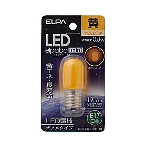 ELPA LED電球 「ナツメ形」（黄色・口金E17）　LDT1Y-G-E17-G113 | ELPA