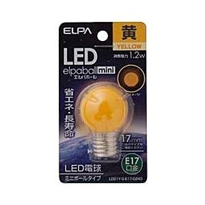 ELPA LED電球 「ミニボールG30形」（黄色・口金E17）　LDG1Y-G-E17-G243 | ELPA