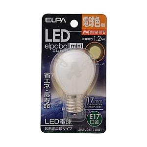 ELPA LED電球 「S形ミニ球形」（電球色・口金E17）　LDA1L-G-E17-G451 | ELPA