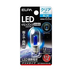 ELPA LED装飾電球 「LEDエルパボールmini」（ナツメ球形・0.5W／青色・口金E12）　LDT1CB-G-E12-G108 | ELPA