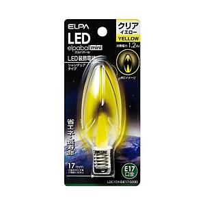 ELPA LED装飾電球 「LEDエルパボールmini」（シャンデリア球形・1.2W／黄色・口金E17）　LDC1CY-G-E17-G330 | ELPA