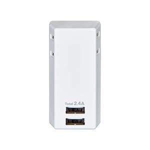 ELPA ＵＳＢタップ２個口 ２ポート２．４Ａ   UA-222L ［直挿し /2個口 /スイッチ無 /2ポート］ | ELPA