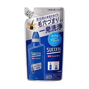 花王 サクセス薬用シャンプー つめかえ用 320ml [医薬部外品] アブラ ワックス ニオイ 一発洗浄シャンプーアクアシトラスの香り詰替え用 [振込不可] | Kao