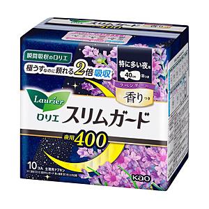 花王 ロリエ スリムガード ラベンダーの香り 特に多い夜用400 羽つき 40cm 10コ入 | Kao