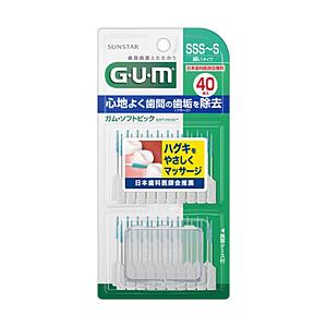 サンスター 【GUM(ガム) 】ソフトピック 無香料 SSS-S 細いタイプ 40本入 | SUNSTAR(日用品)