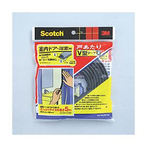3Mジャパン 3M　室内ドア・浴室用戸あたりV型テープ　黒　6mm×9mm×5m　EN−55 EN-55 | 