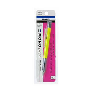 トンボ鉛筆 シャープペンシル（シャーペン）フレノック機構＆サイドノック式 モノグラフ ネオンカラー ネオンイエロー DPA-135C ［0.3mm］ [振込不可] | トンボ鉛筆