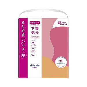 大王製紙 Attento（アテント）うす型パンツ 下着気分 Mサイズ 34枚  エレガントピンクべージュ 【864】 | 