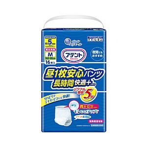 大王製紙 アテント 昼１枚安心パンツ 長時間快適プラス Ｍ 男女共用16枚 | 