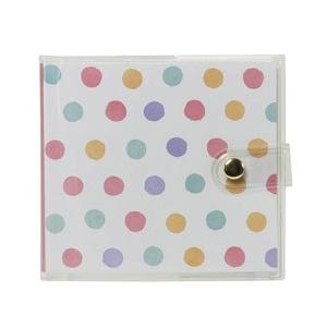 Nakabayashi カバーポケットアルバム ましかくサイズ(89×89mm) 1段20枚収納（水彩ドット）アカ-PV-89-20-12 | ナカバヤシ
