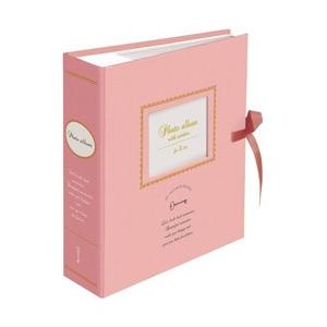 Nakabayashi 窓付きポケットアルバム L200枚 アンティーク ピンク 1PLW2012P | ナカバヤシ