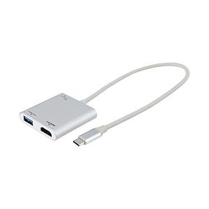 Nakabayashi 映像変換アダプタ [USB-C オス→メス HDMI /USB-A＋USB-Cメス(給電用 PD100W対応)] 4K対応 シルバー UD-C03SL ［4K］ | ナカバヤシ
