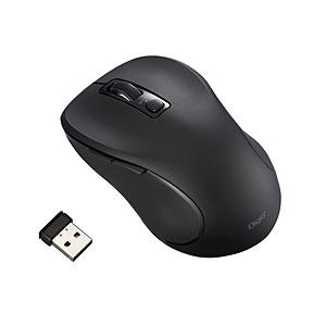 Nakabayashi マウス (Chrome/Mac/Windows11対応) ブラック MUS-RKF214BK ［BlueLED /無線(ワイヤレス) /5ボタン /USB］ | ナカバヤシ