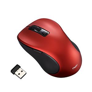 Nakabayashi マウス (Chrome/Mac/Windows11対応) レッド MUS-RKF214R ［BlueLED /無線(ワイヤレス) /5ボタン /USB］ | ナカバヤシ