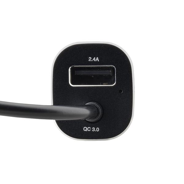 Nakabayashi カーチャージャー QC3.0対応Type-Cケーブル＋USBポート搭載 ブラック JYUDCU01BK | ナカバヤシ | 04