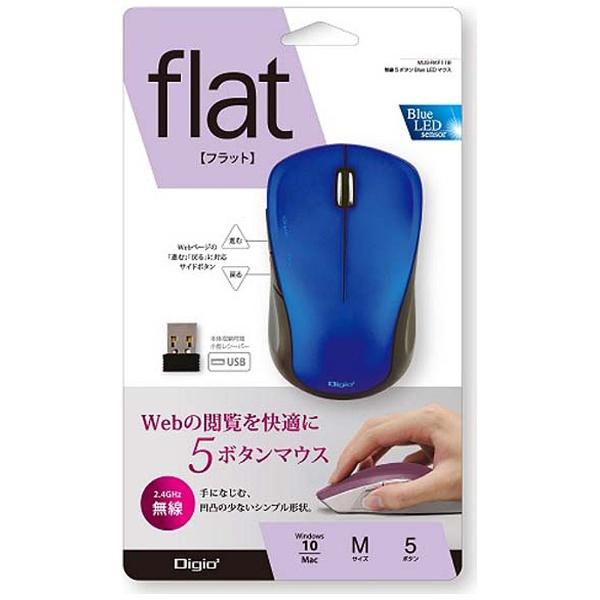 Nakabayashi ワイヤレスマウス［BlueLED・2.4GHz USB・Win／Mac］（5ボタン・ブルー）　MUSRKF118BL [無線マウス・ブルーLED方式] | ナカバヤシ | 01