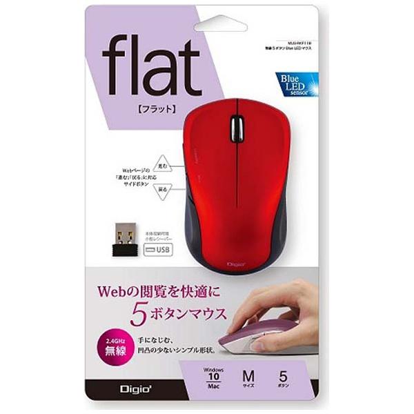 Nakabayashi ワイヤレスマウス［BlueLED・2.4GHz USB・Win／Mac］（5ボタン・レッド）　MUSRKF118R [無線マウス・ブルーLED方式] | ナカバヤシ | 01