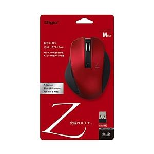 Nakabayashi ワイヤレスBlueLEDマウス [USB 2.4GHz・Win／Mac]　Zシリーズ　（Mサイズ・5ボタン）　レッド　MUS-RKF129R | ナカバヤシ