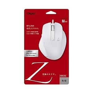 Nakabayashi 有線BlueLEDマウス [USB 1.5m・Win／Mac]　Zシリーズ　（Mサイズ・5ボタン）　ホワイト　MUS-UKF130W | ナカバヤシ