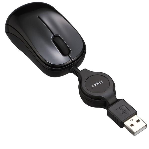 Nakabayashi マウス くるんとmini ブラック MUS-UKT166BK ［BlueLED /有線 /3ボタン /USB］ | ナカバヤシ | 02