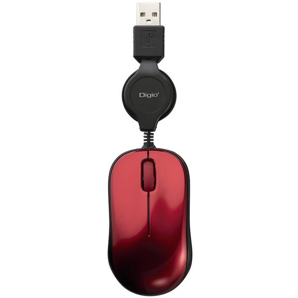 Nakabayashi マウス くるんとmini レッド MUS-UKT166R ［BlueLED /有線 /3ボタン /USB］ | ナカバヤシ | 04