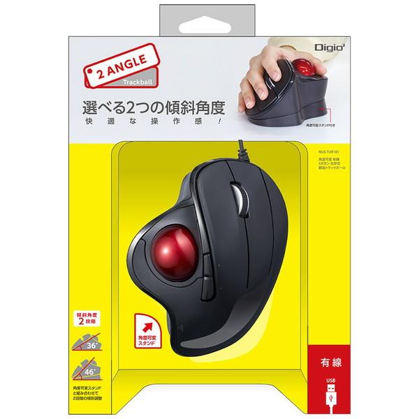 Nakabayashi マウス トラックボール(Chrome/Mac/Windows11対応) ブラック MUS-TUIF181BK ［光学式 /有線 /5ボタン /USB］ | ナカバヤシ | 03