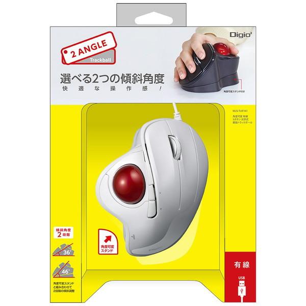 Nakabayashi マウス トラックボール(Chrome/Mac/Windows11対応) ホワイト MUS-TUIF181W ［光学式 /有線 /5ボタン /USB］ | ナカバヤシ | 03