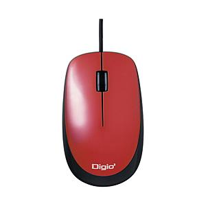 Nakabayashi 小型有線3ボタン光学式マウス レッド MUS-UKT114GR  ［光学式 /有線 /3ボタン /USB］ 【864】 | ナカバヤシ