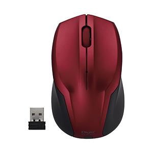 Nakabayashi 無線静音3ボタンBlueLEDマウス レッド MUS-RKT125GR  ［BlueLED /無線(ワイヤレス) /3ボタン /USB］ | ナカバヤシ