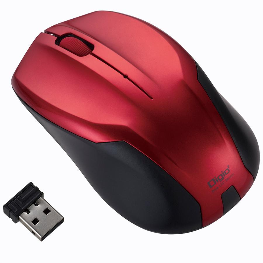 Nakabayashi 無線静音3ボタンBlueLEDマウス レッド MUS-RKT125GR  ［BlueLED /無線(ワイヤレス) /3ボタン /USB］ | ナカバヤシ | 06